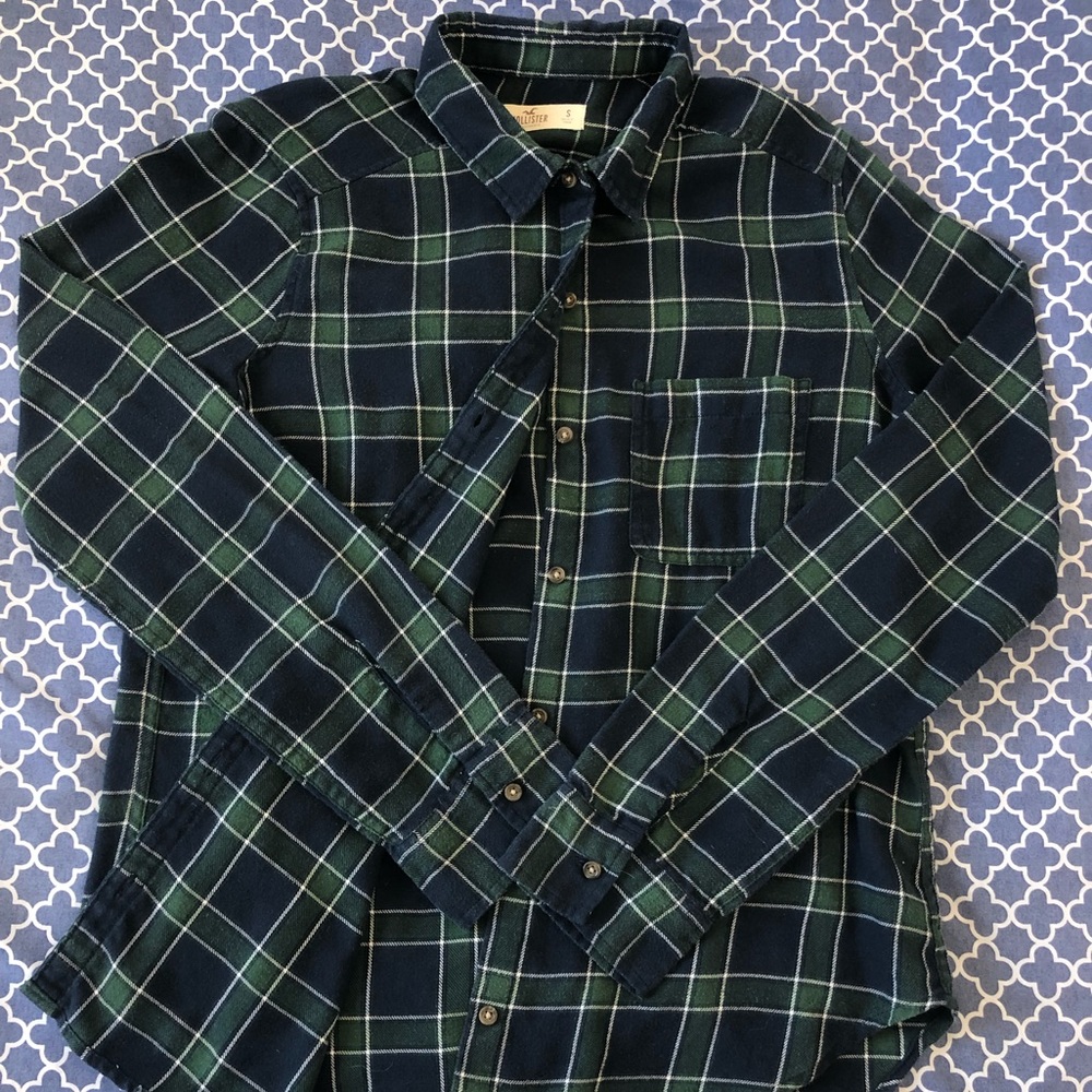 Hollister, women’s S, blue/green flannel